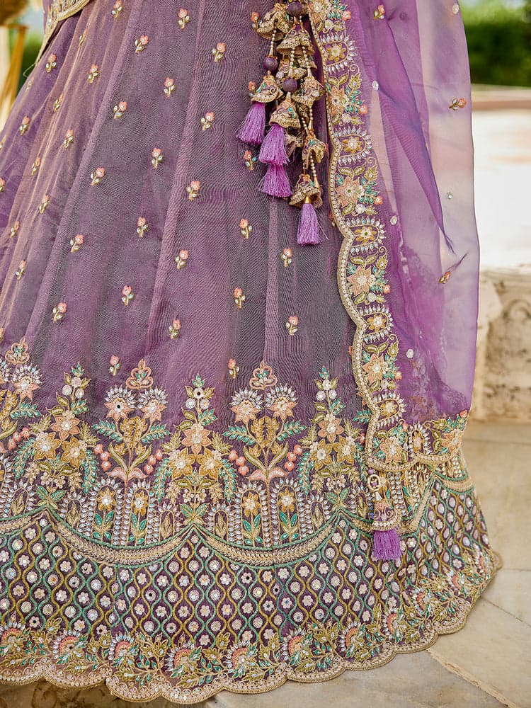 Satin Silk Fabric Lehenga Choli & Dupatta view 6